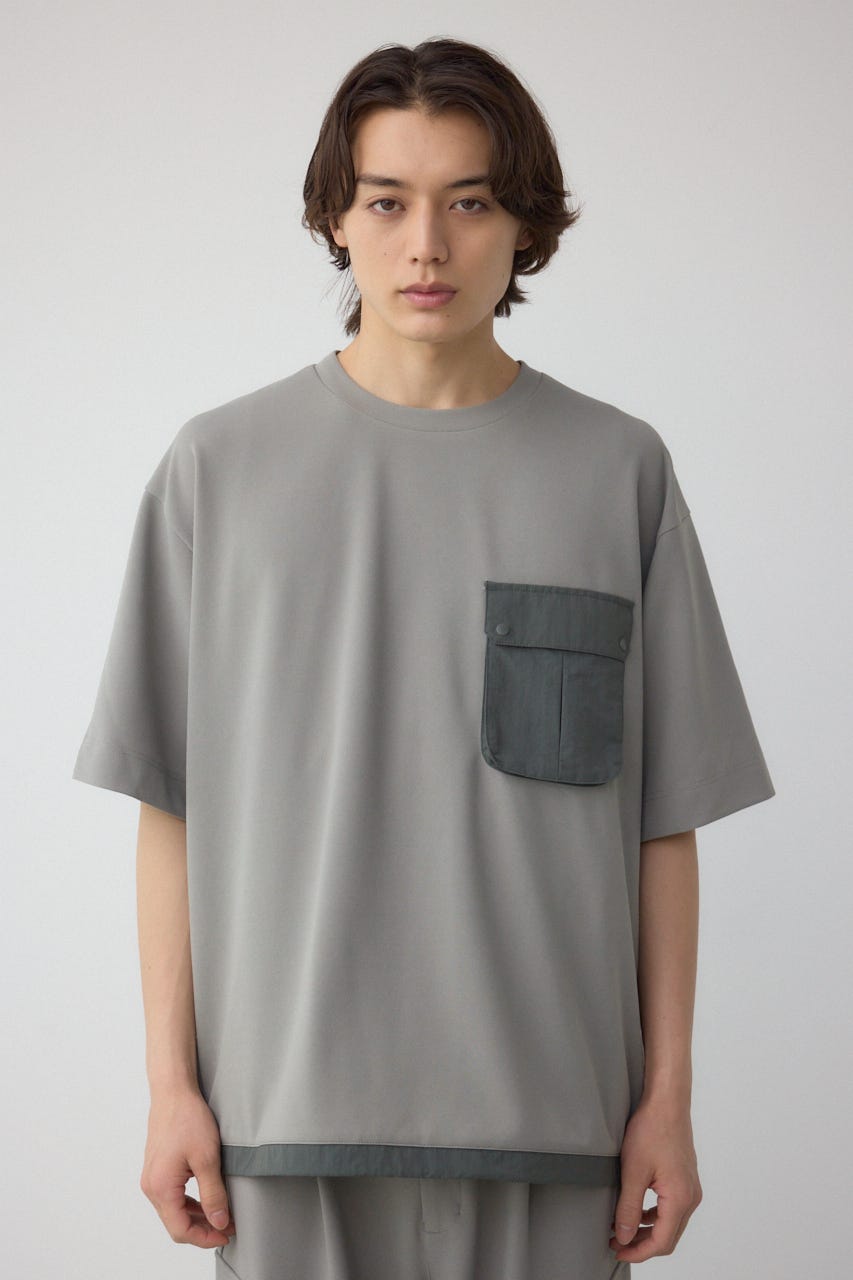 カラースキームドロストTシャツ L/GRY L