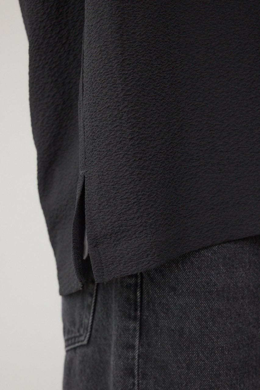 シアサッカーオーバーシャツ BLK M