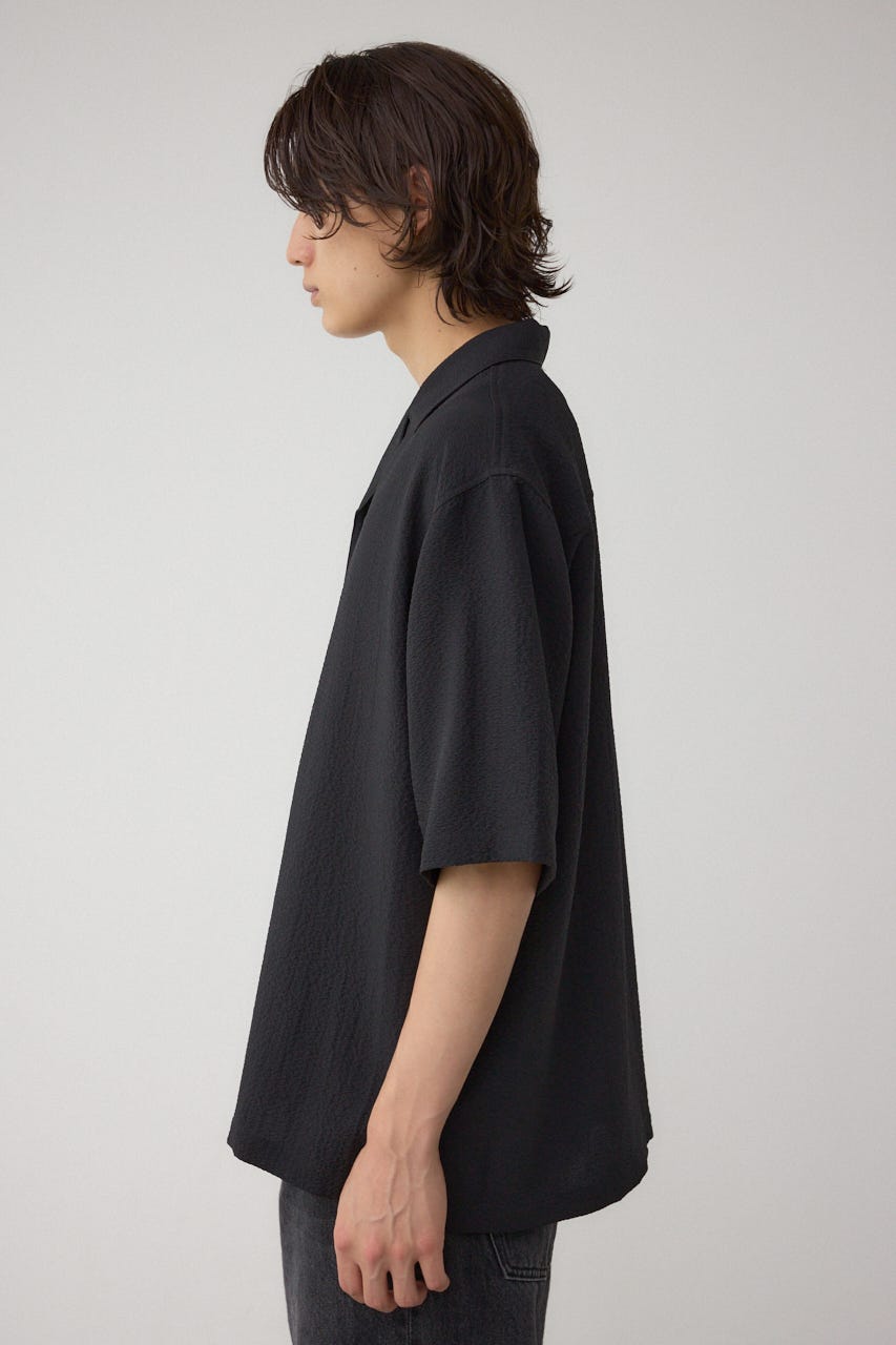 シアサッカーオーバーシャツ BLK M