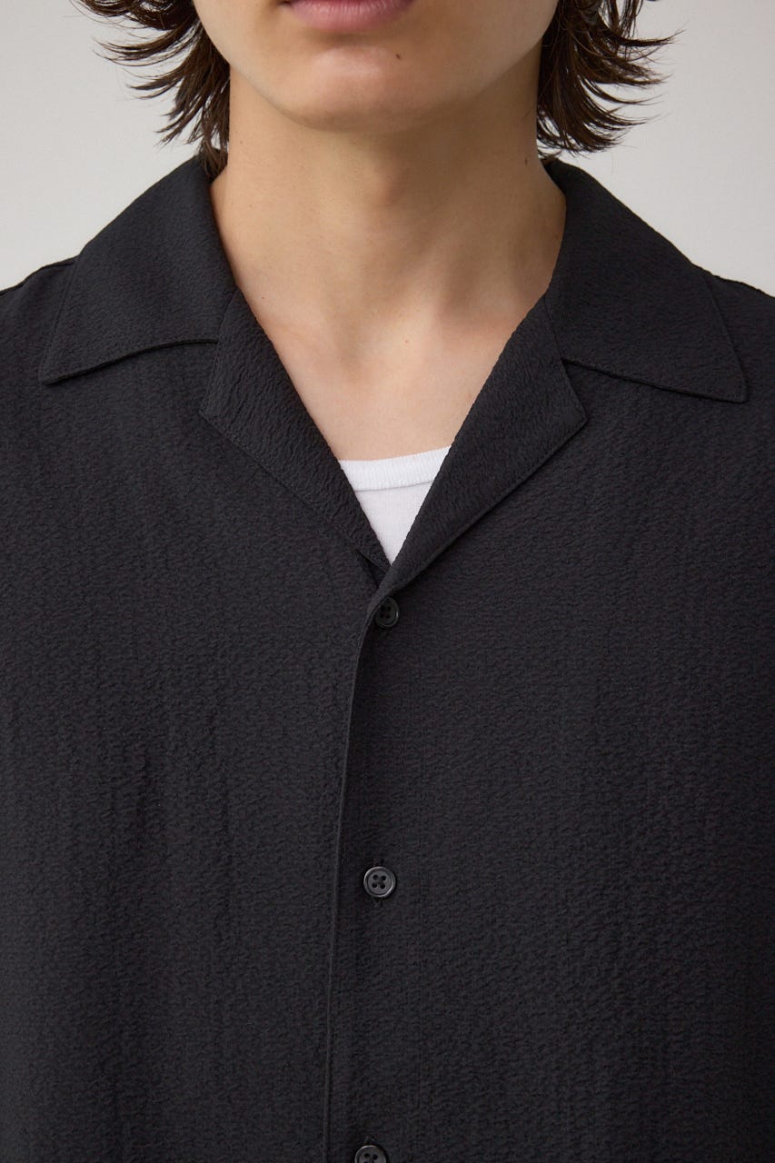 シアサッカーオーバーシャツ BLK M