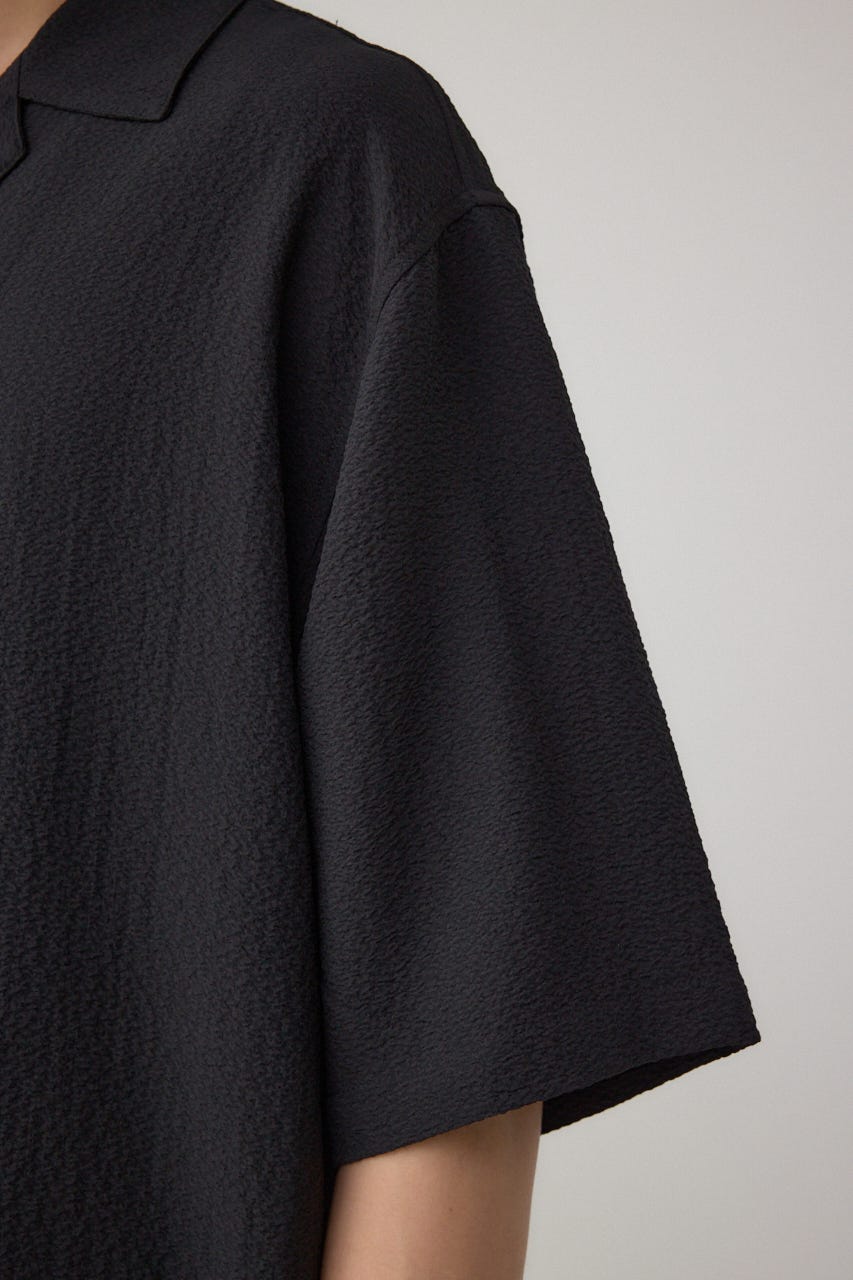 シアサッカーオーバーシャツ BLK M