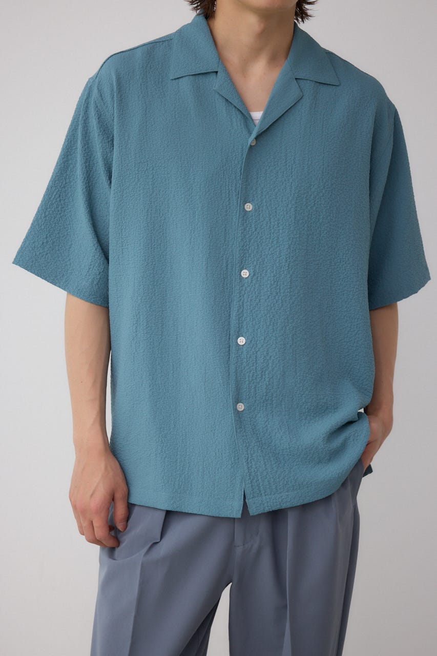 シアサッカーオーバーシャツ D/BLU M