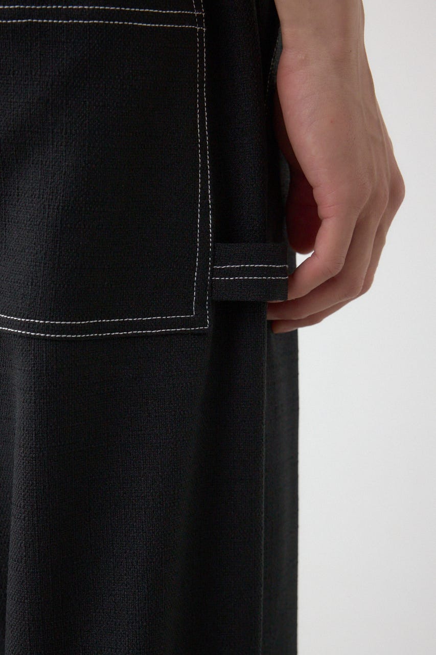 アウトステッチブッチャーワイドパンツ BLK L