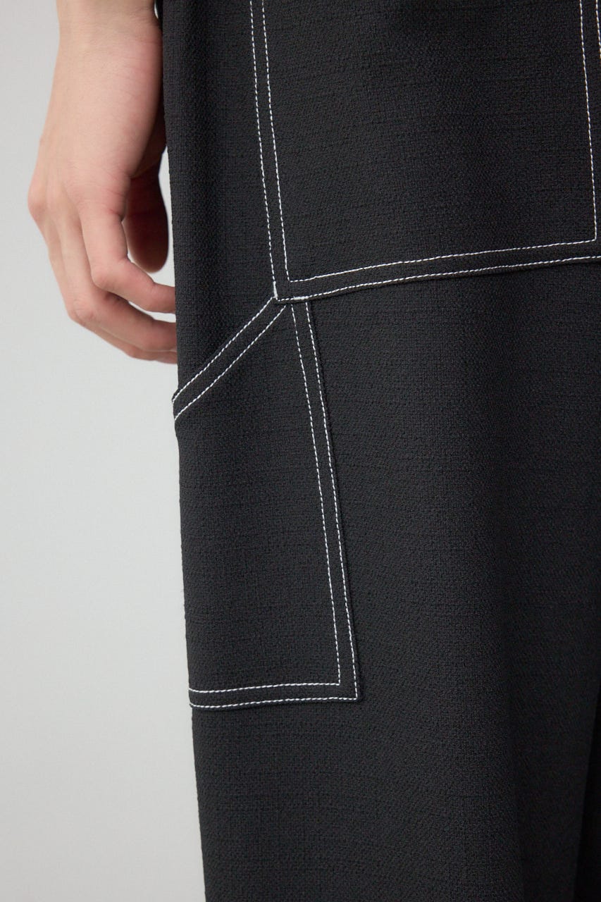 アウトステッチブッチャーワイドパンツ BLK L