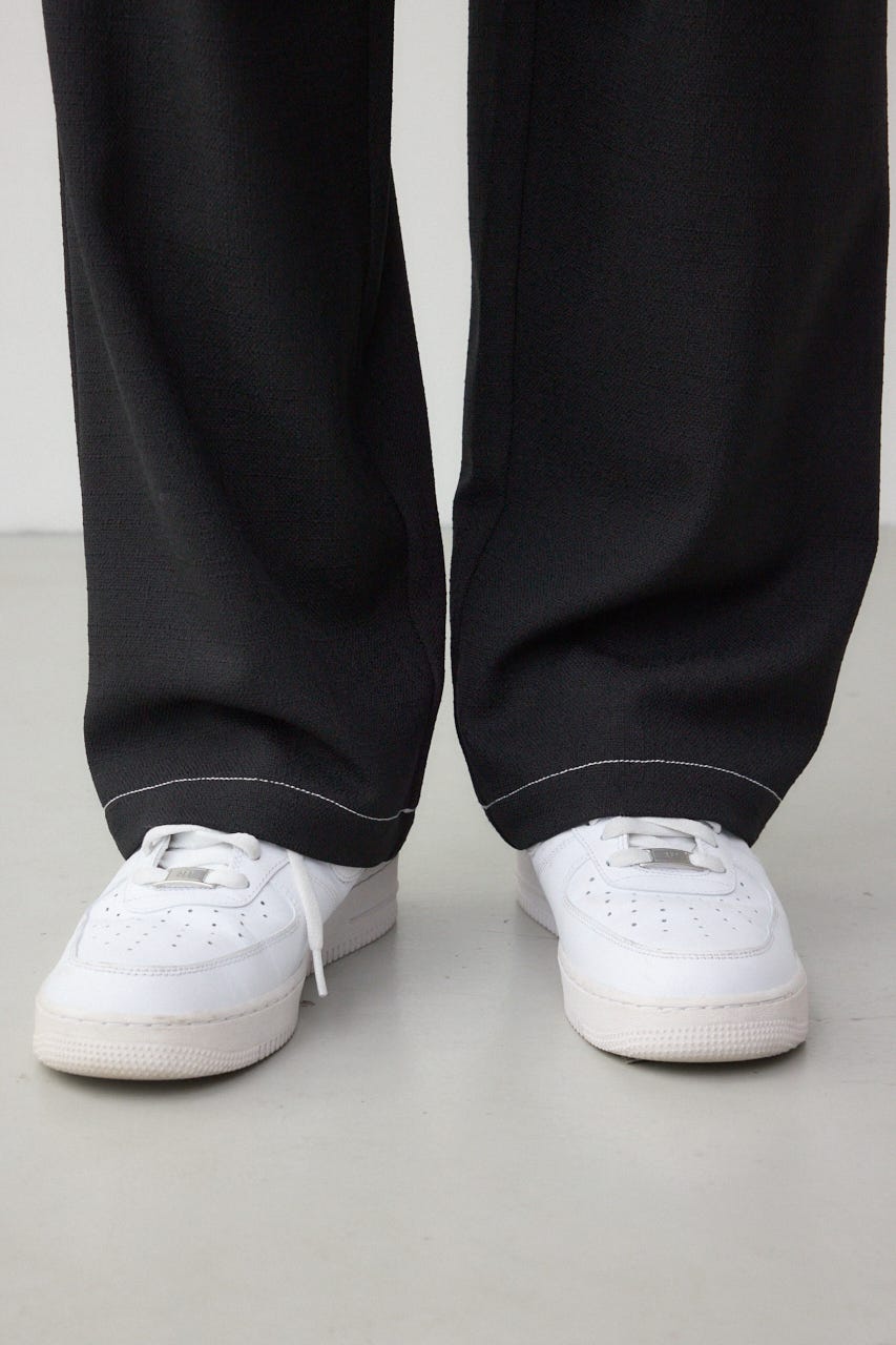 アウトステッチブッチャーワイドパンツ BLK L