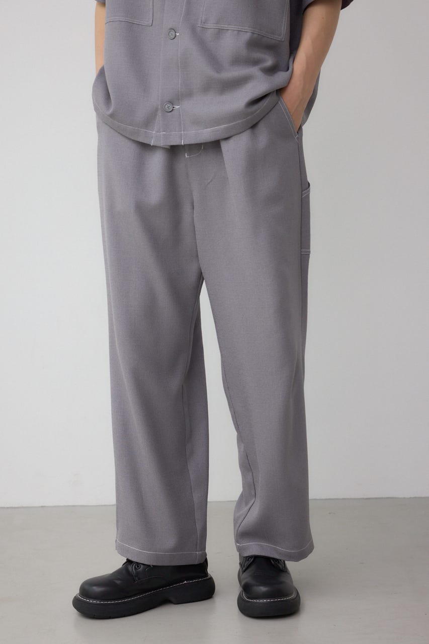 アウトステッチブッチャーワイドパンツ GRY M