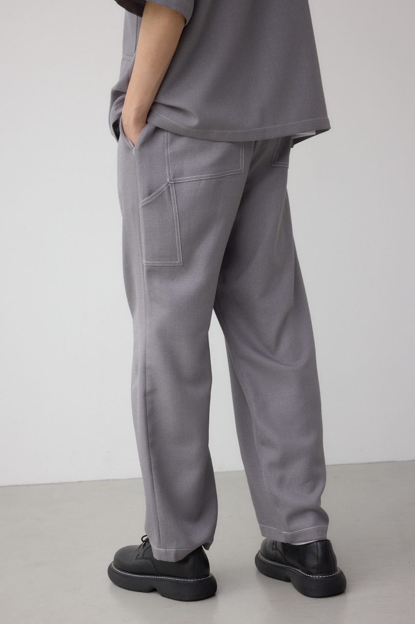 アウトステッチブッチャーワイドパンツ GRY M