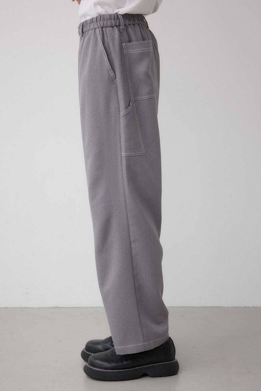 アウトステッチブッチャーワイドパンツ GRY M