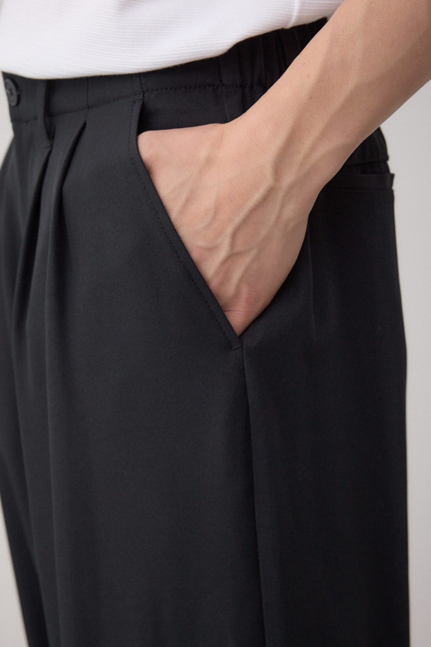 リラックスニータックワイドパンツ BLK M