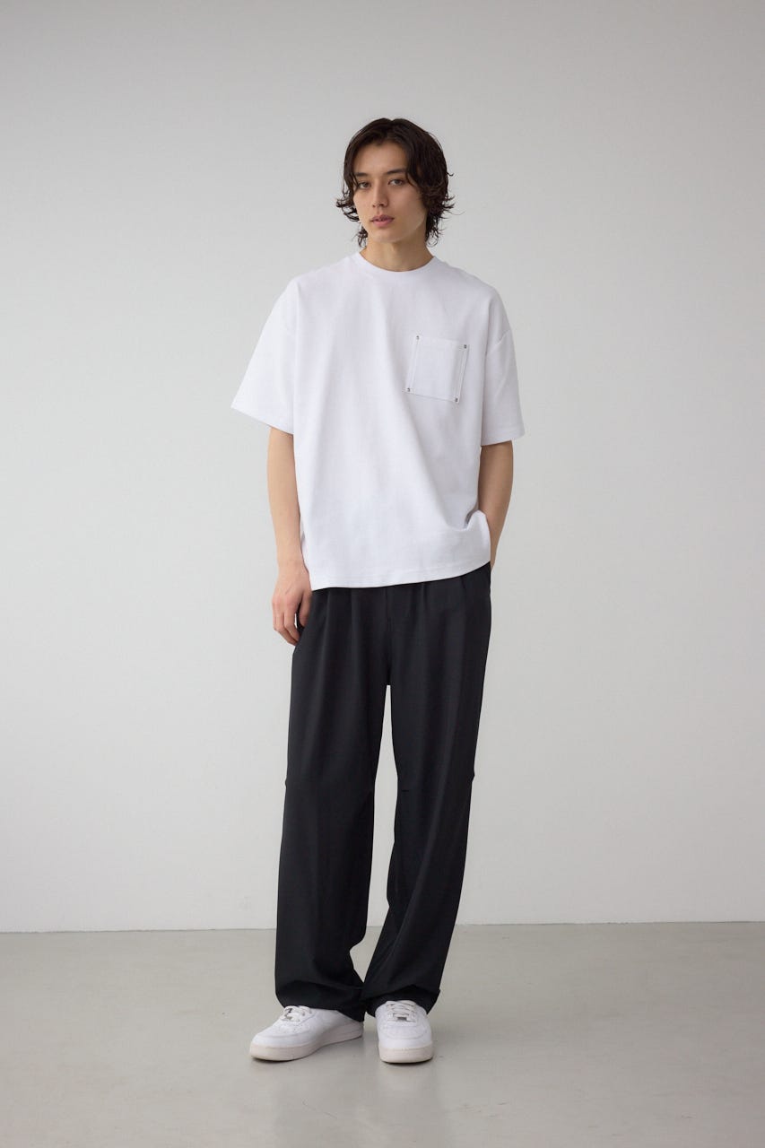 リラックスニータックワイドパンツ BLK M