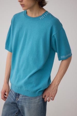 カラーハンドステッチニット