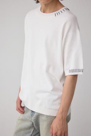 カラーハンドステッチニット