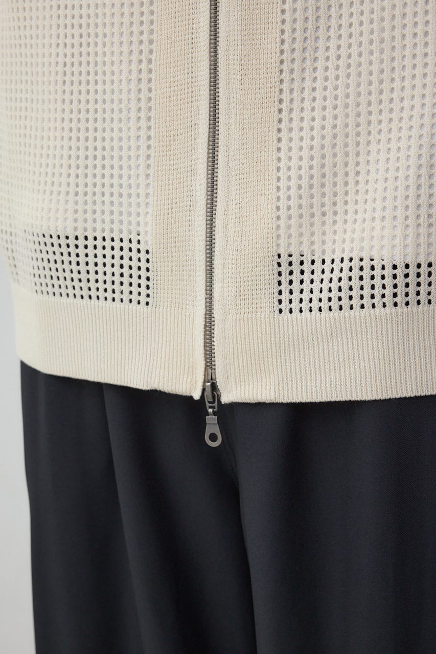 ポロ襟ジップニットトップス IVOY M