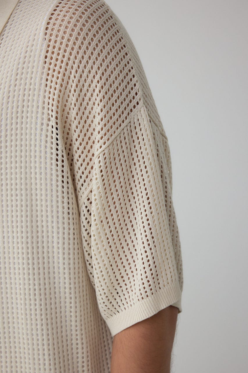 ポロ襟ジップニットトップス IVOY M