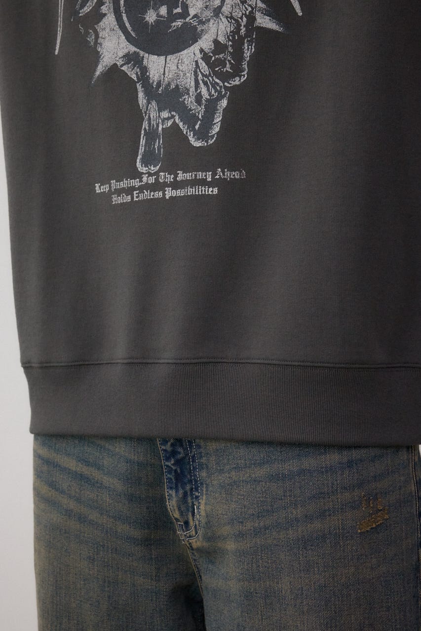 カットオフスウェットTEE L/BLK L