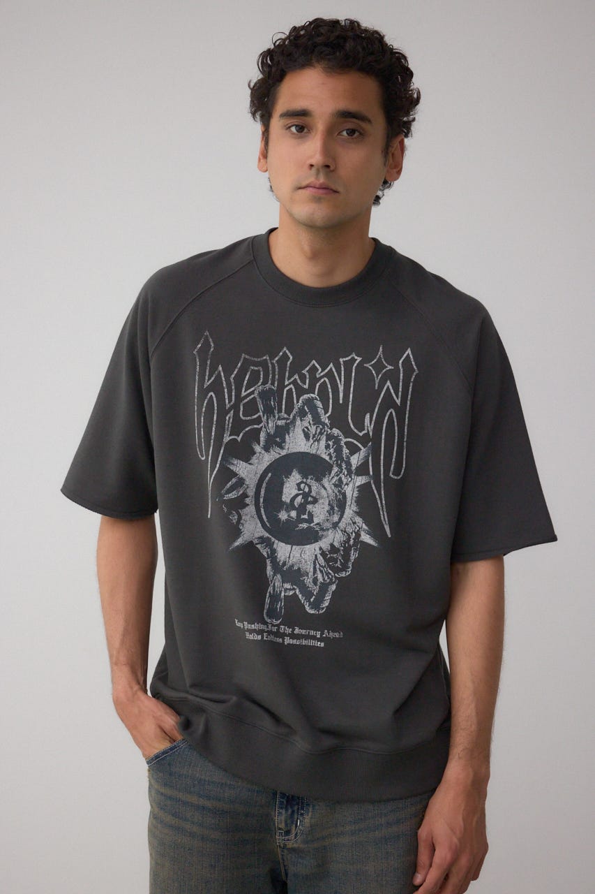 カットオフスウェットTEE L/BLK L