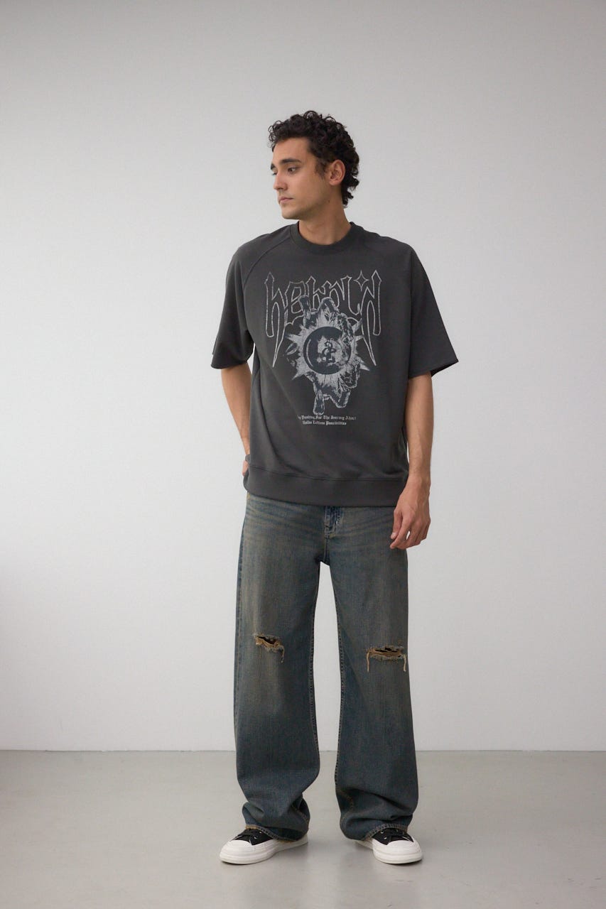 カットオフスウェットTEE L/BLK L