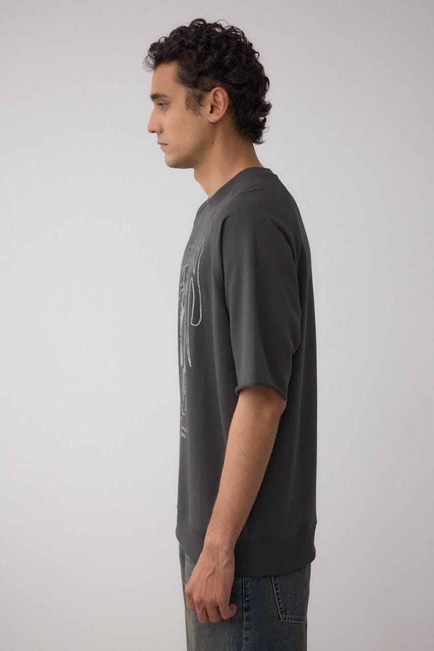 カットオフスウェットTEE L/BLK L
