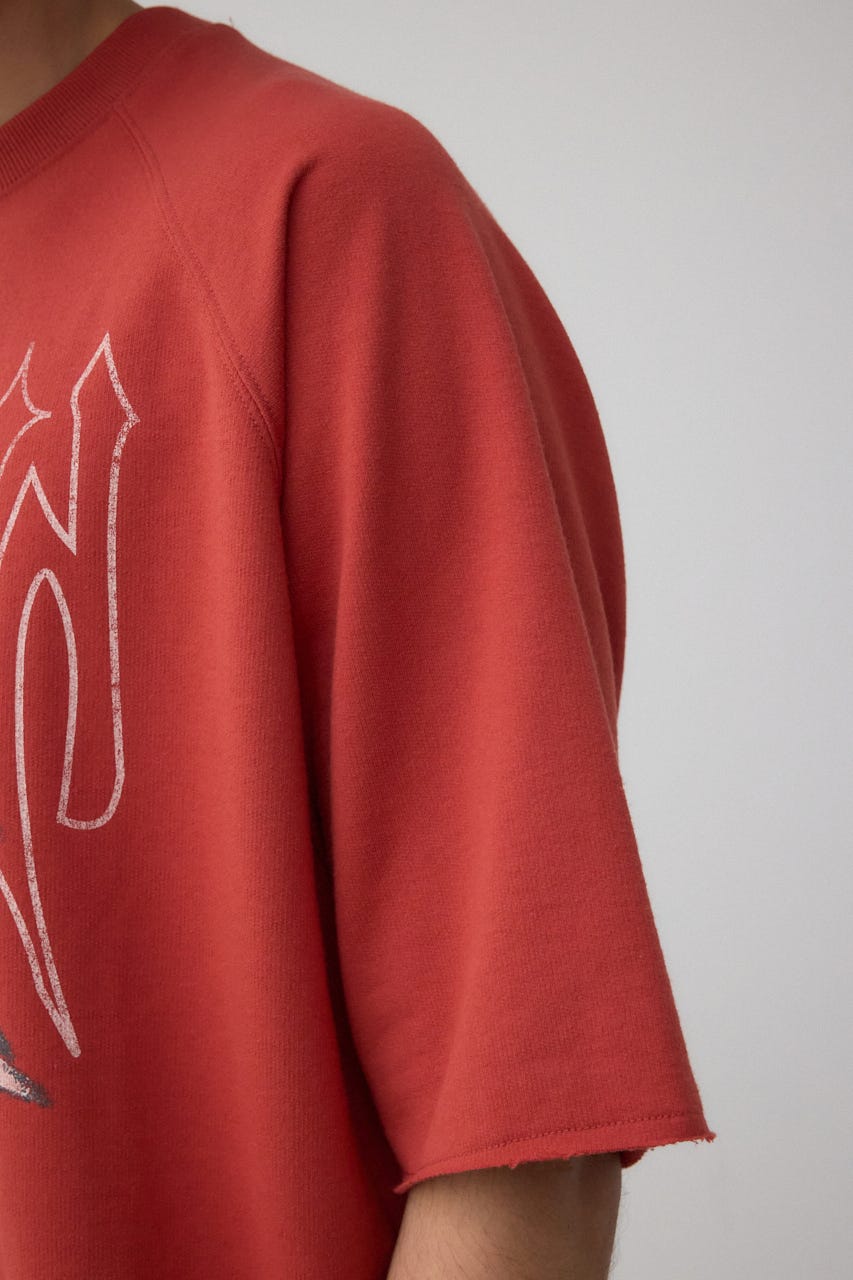 カットオフスウェットTEE L/RED M