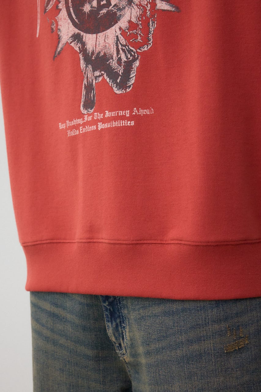 カットオフスウェットTEE L/RED M