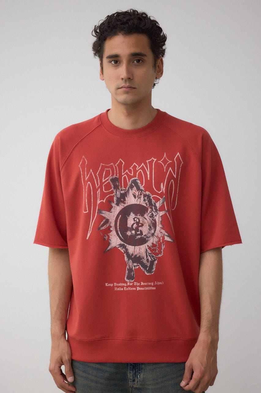 カットオフスウェットTEE L/RED M
