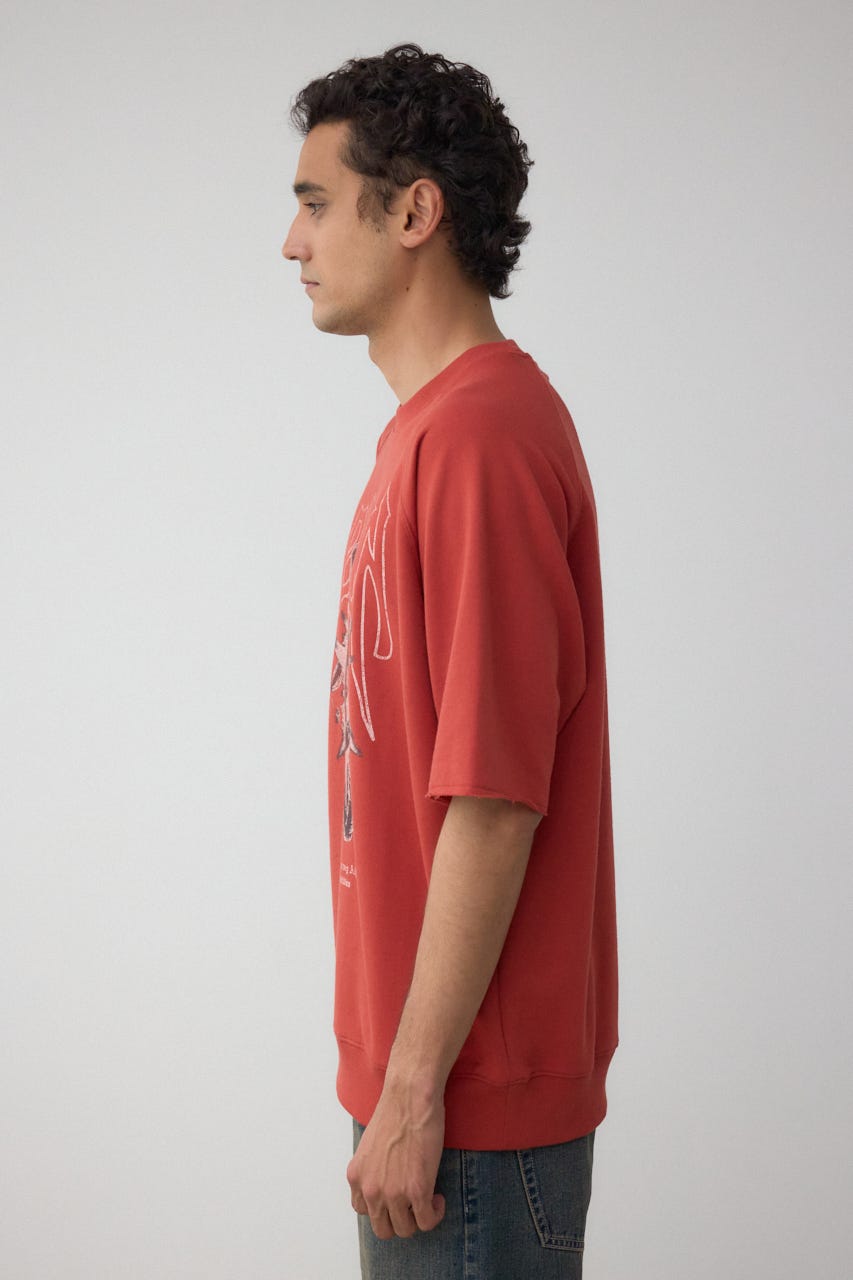 カットオフスウェットTEE L/RED M