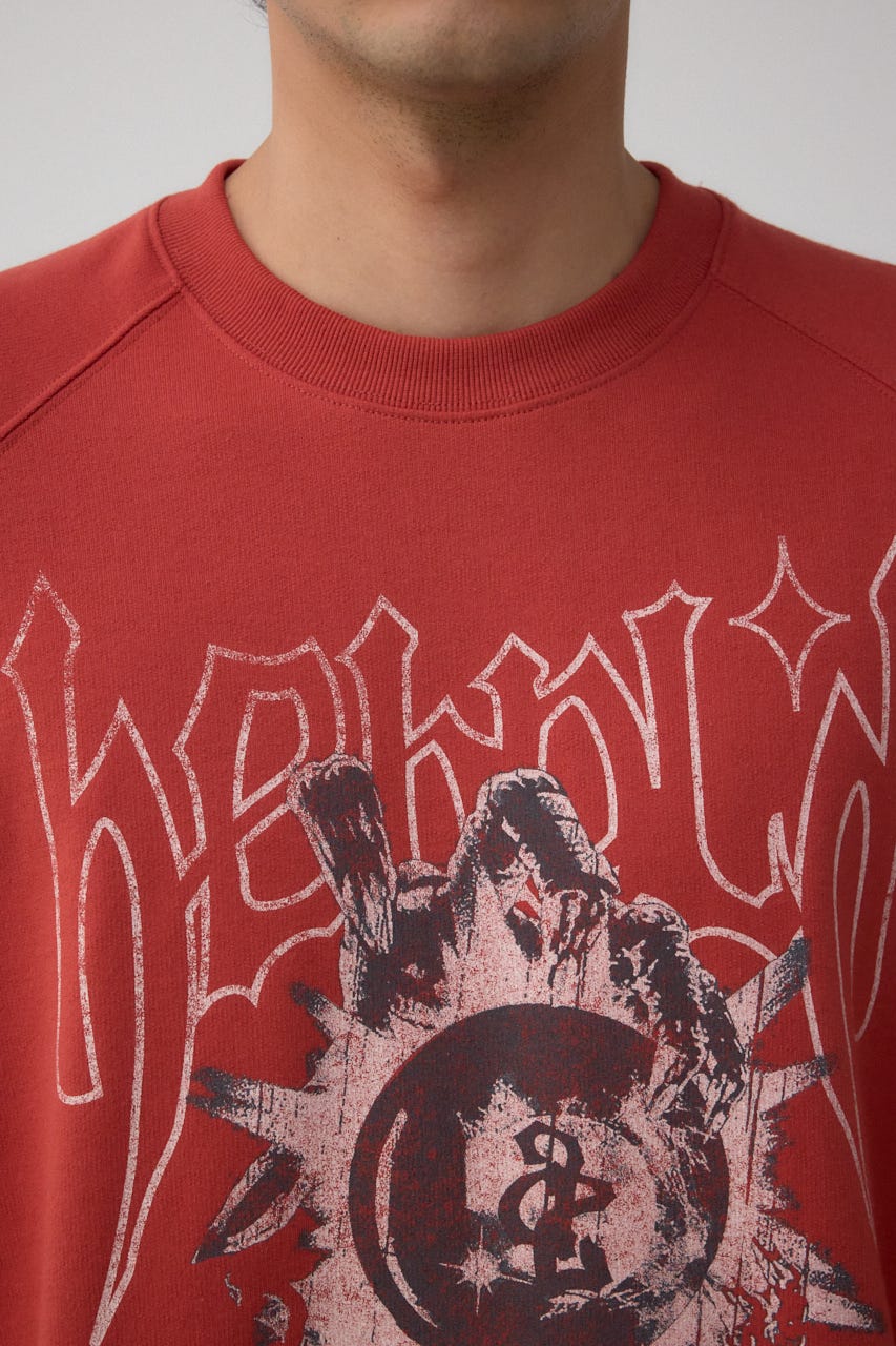 カットオフスウェットTEE L/RED M