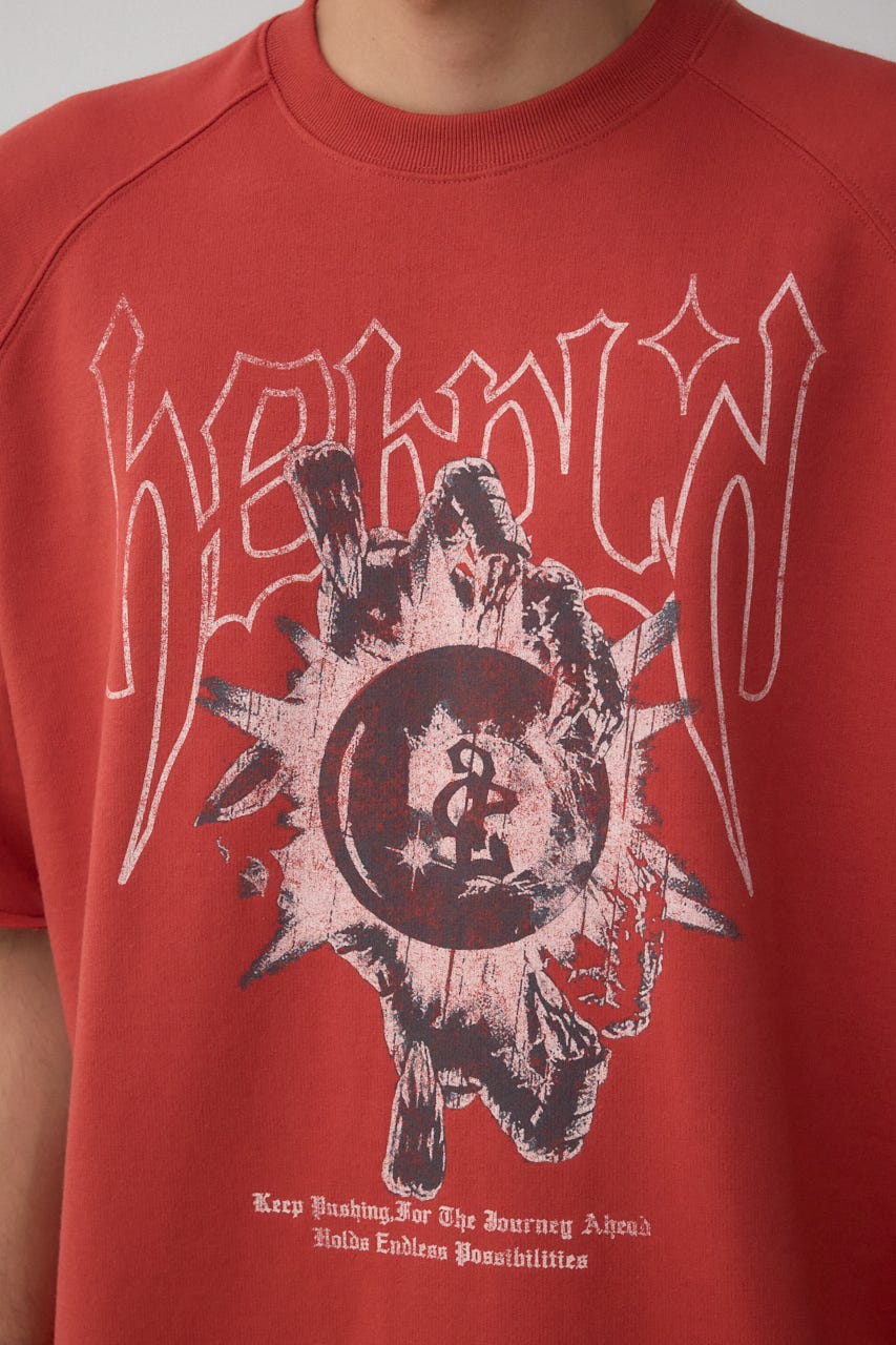 カットオフスウェットTEE L/RED M