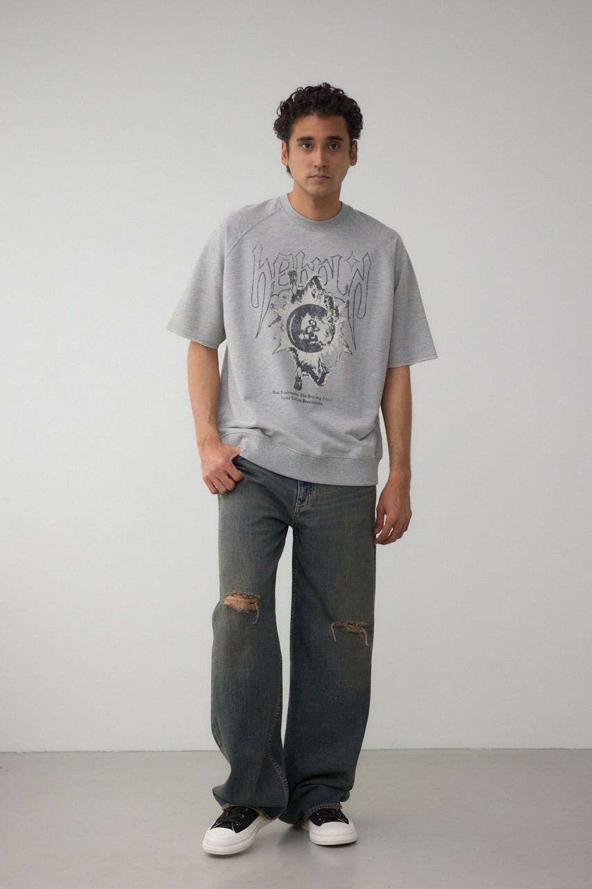 カットオフスウェットTEE T.GRY L