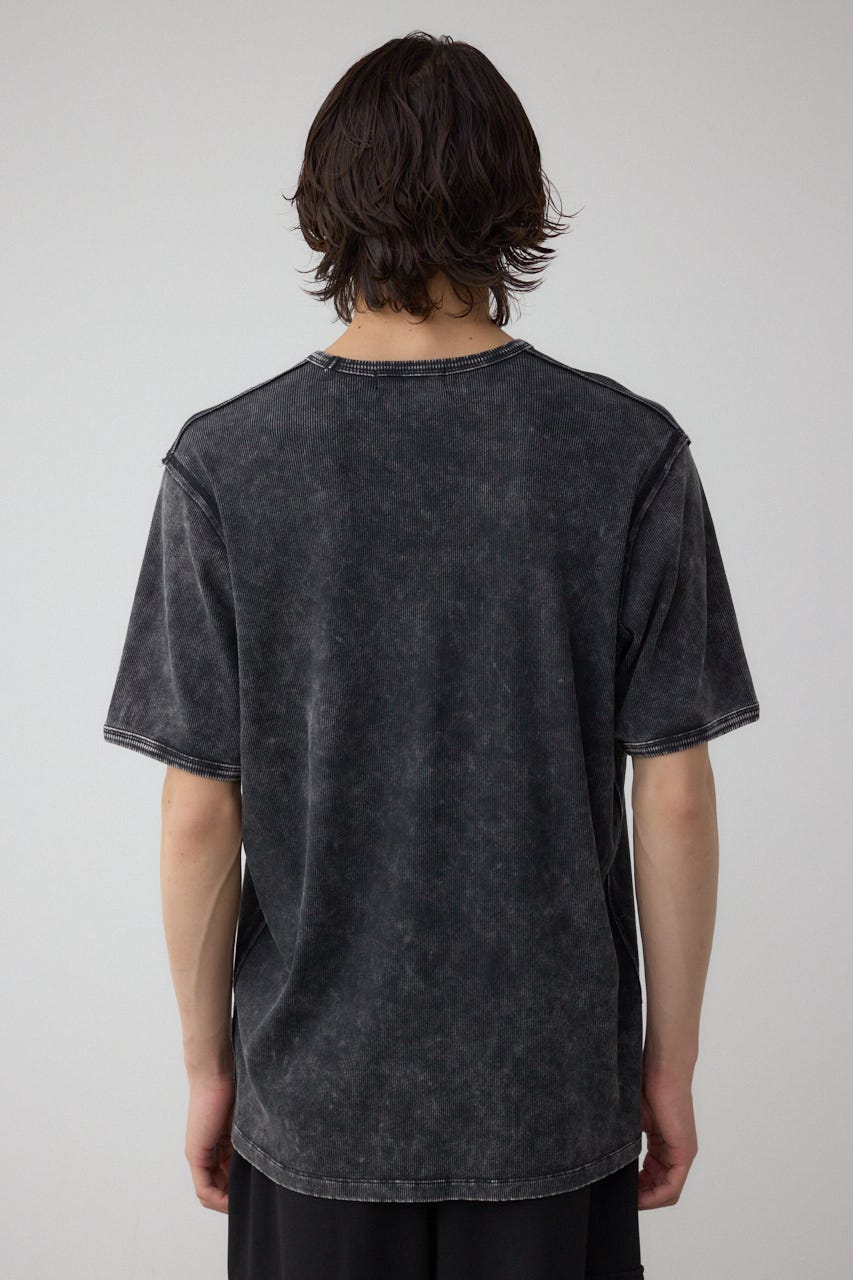 テレコピグメント刺繍トップス BLK L