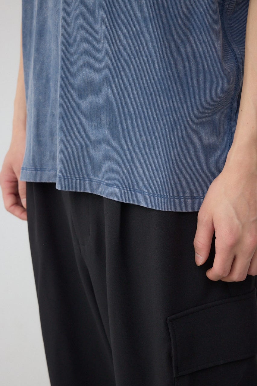 テレコピグメント刺繍トップス BLU M