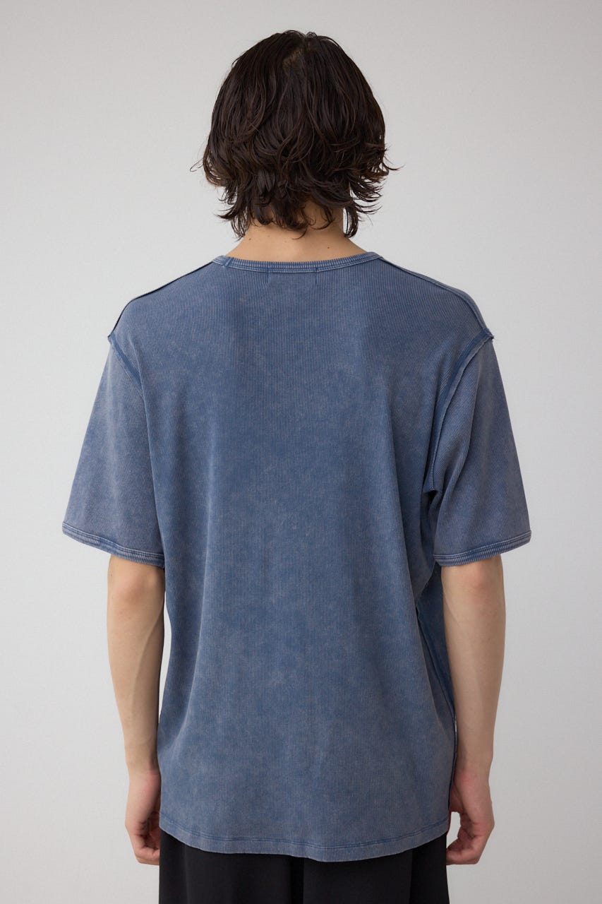 テレコピグメント刺繍トップス BLU M