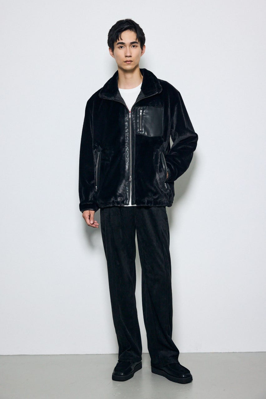 【AW先行アイテム】ファースタンドブルゾン BLK L