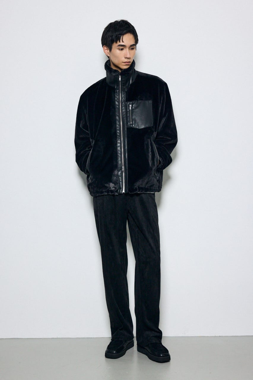 【AW先行アイテム】ファースタンドブルゾン BLK L