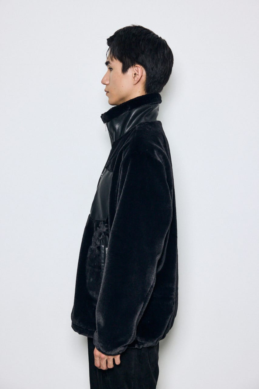 【AW先行アイテム】ファースタンドブルゾン BLK L