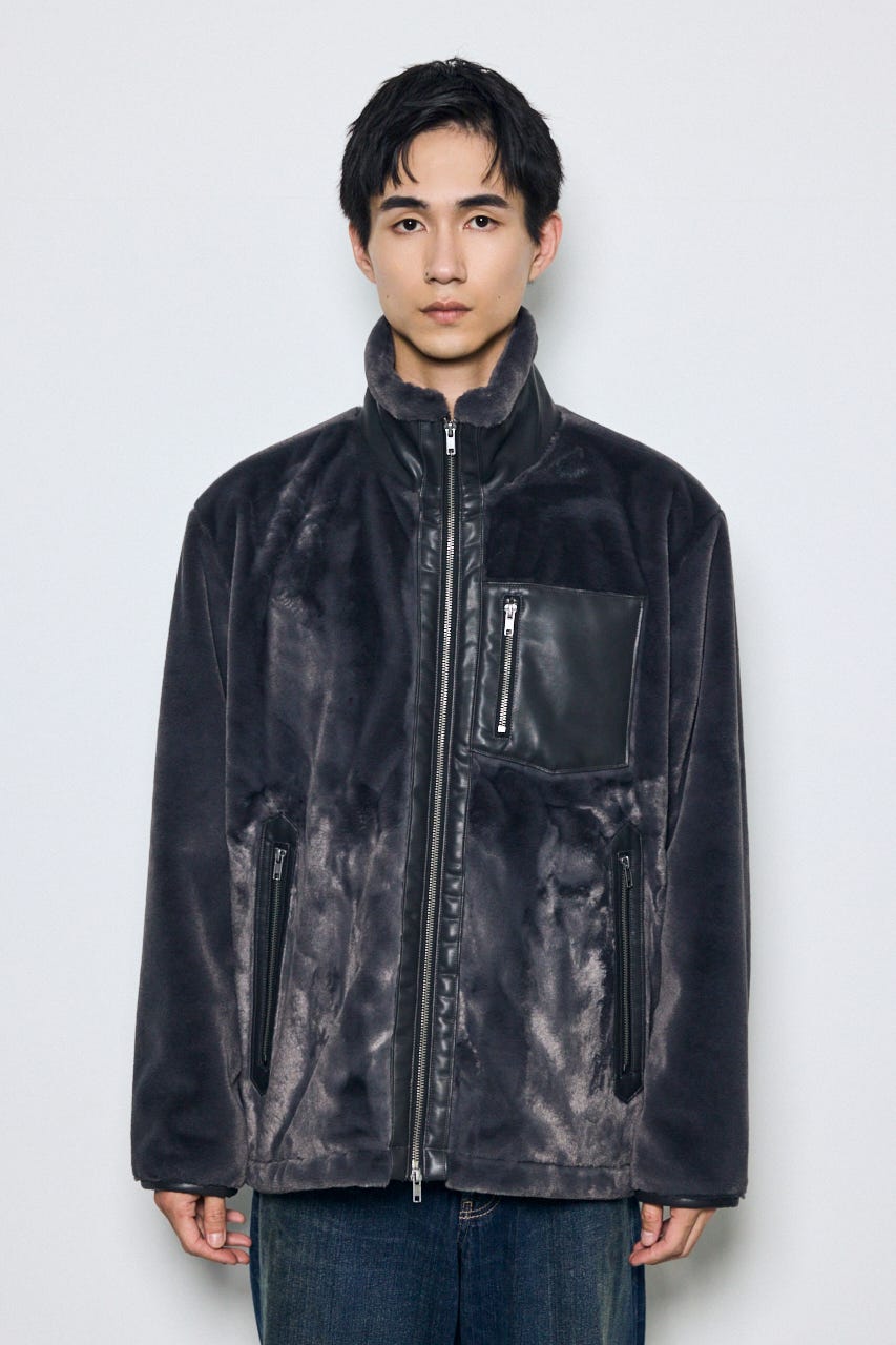 【AW先行アイテム】ファースタンドブルゾン C.GRY L