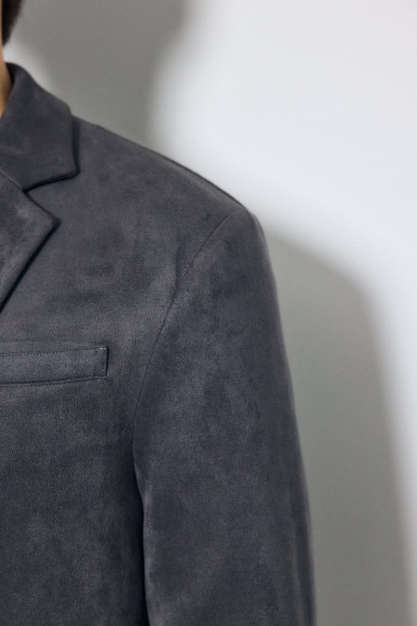 【AW先行アイテム】フェイクスエードジャケット GRY M