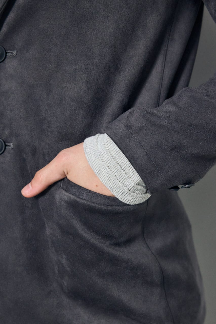 【AW先行アイテム】フェイクスエードジャケット GRY M