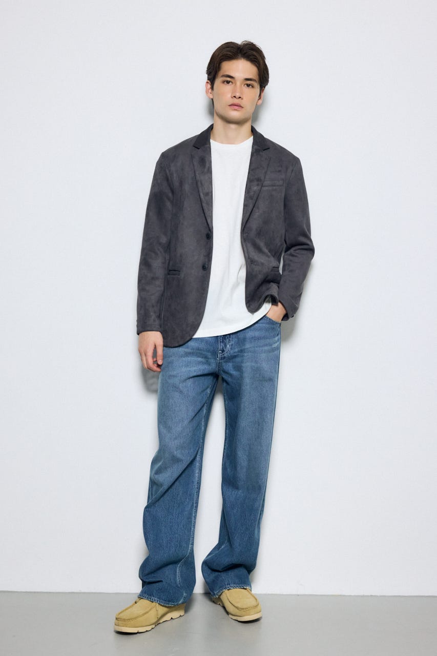 【AW先行アイテム】フェイクスエードジャケット GRY M