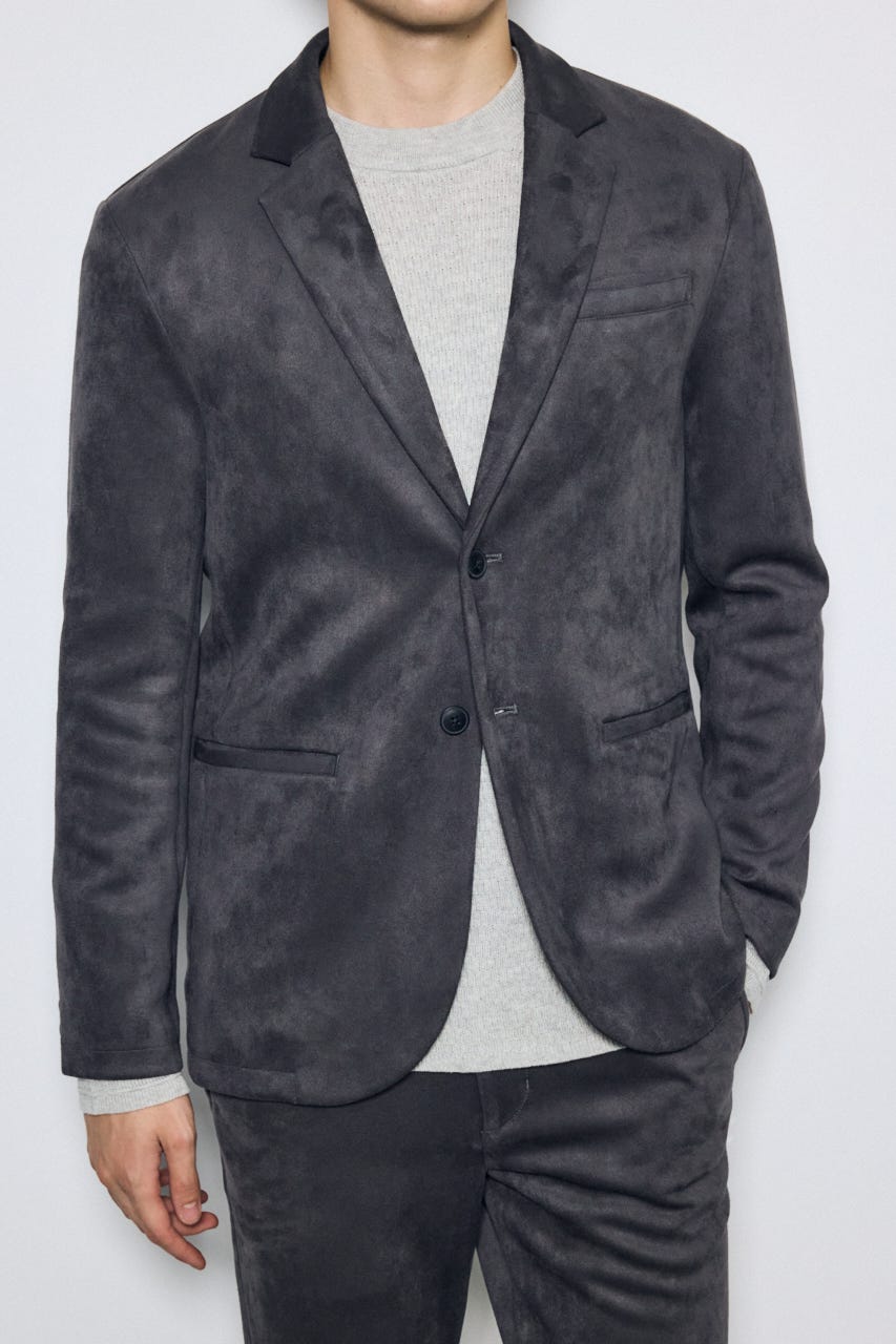 【AW先行アイテム】フェイクスエードジャケット GRY M