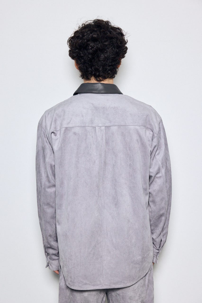 【AW先行アイテム】フェイクスエードジップシャツ GRY M