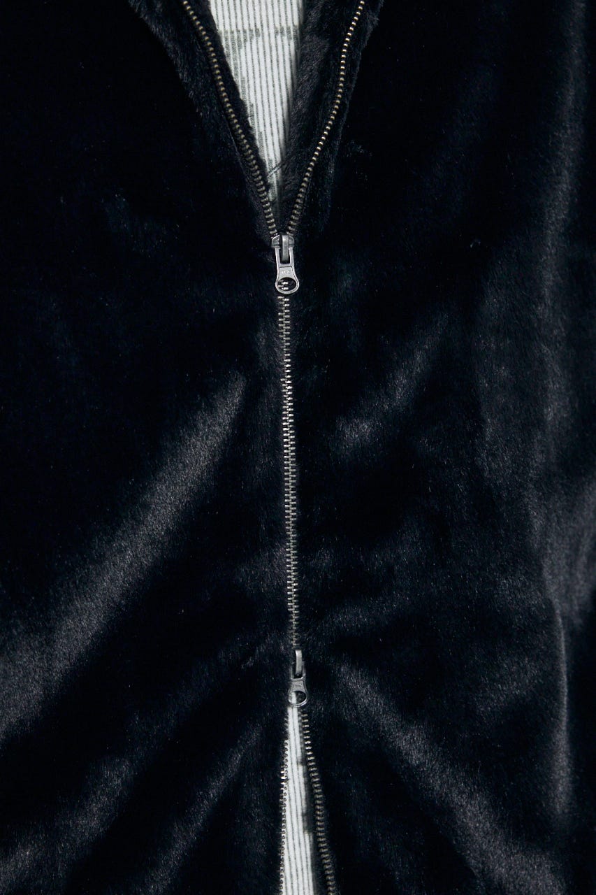 【AW先行アイテム】ファーフーディーブルゾン BLK M