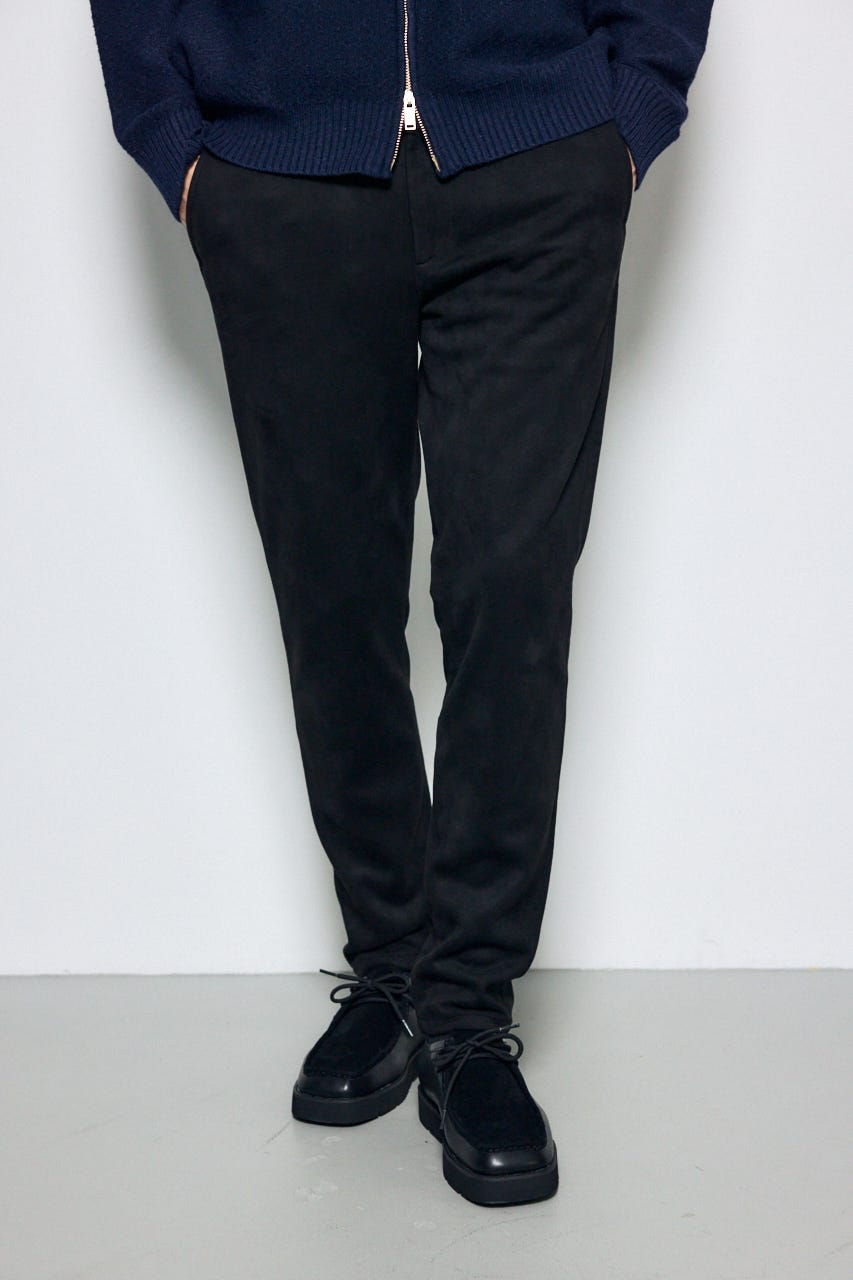 【AW先行アイテム】フェイクスエードパンツ BLK L