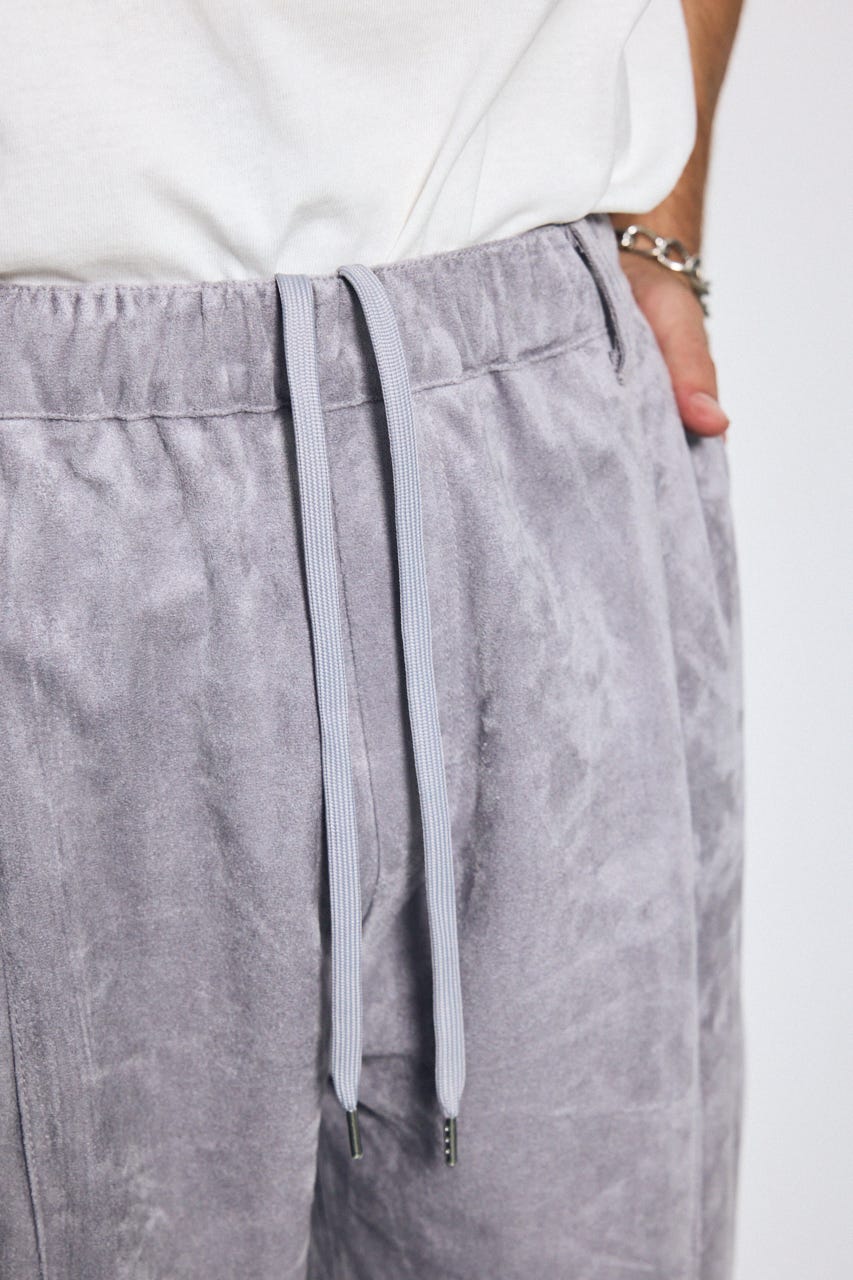 【AW先行アイテム】フェイクスエードテーパードイージーパンツ GRY L