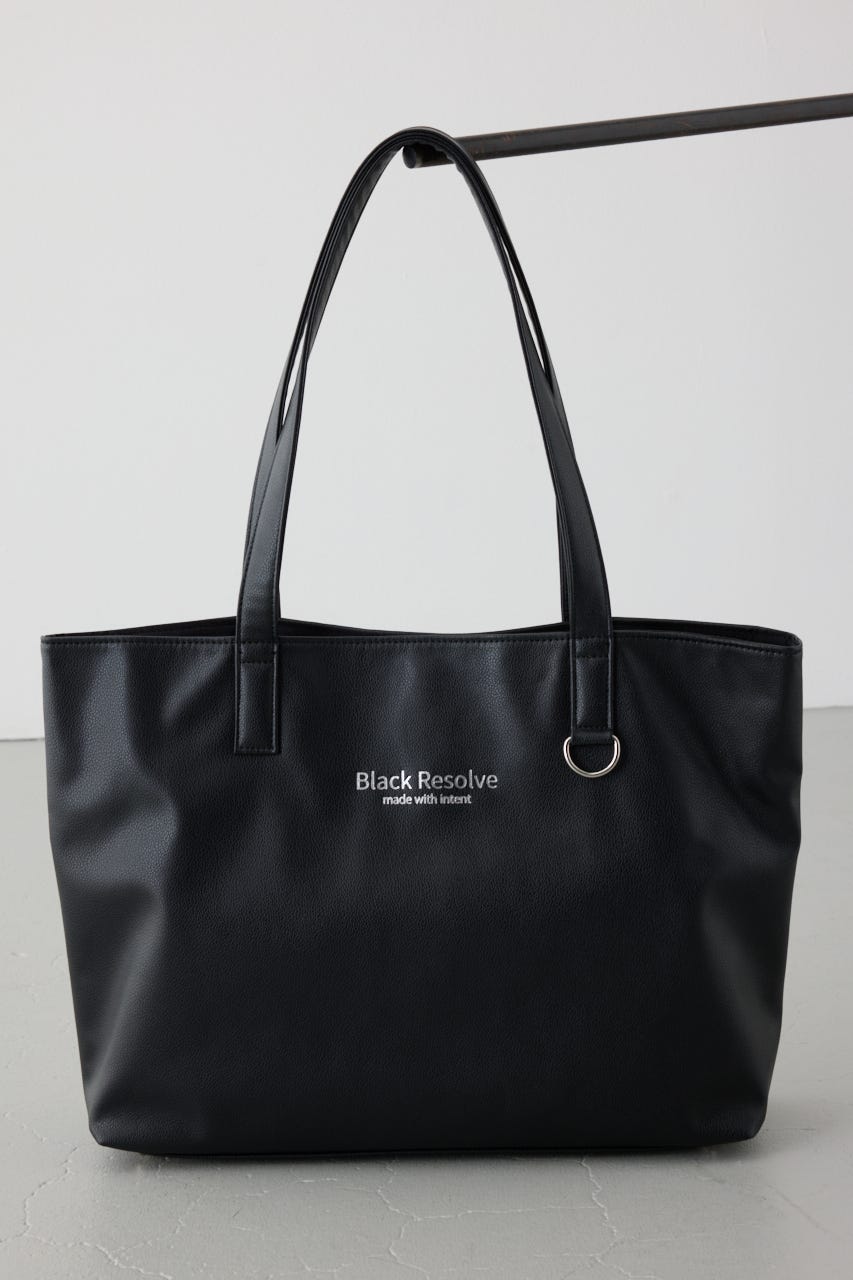 合皮ビッグトートバッグ BLK FREE