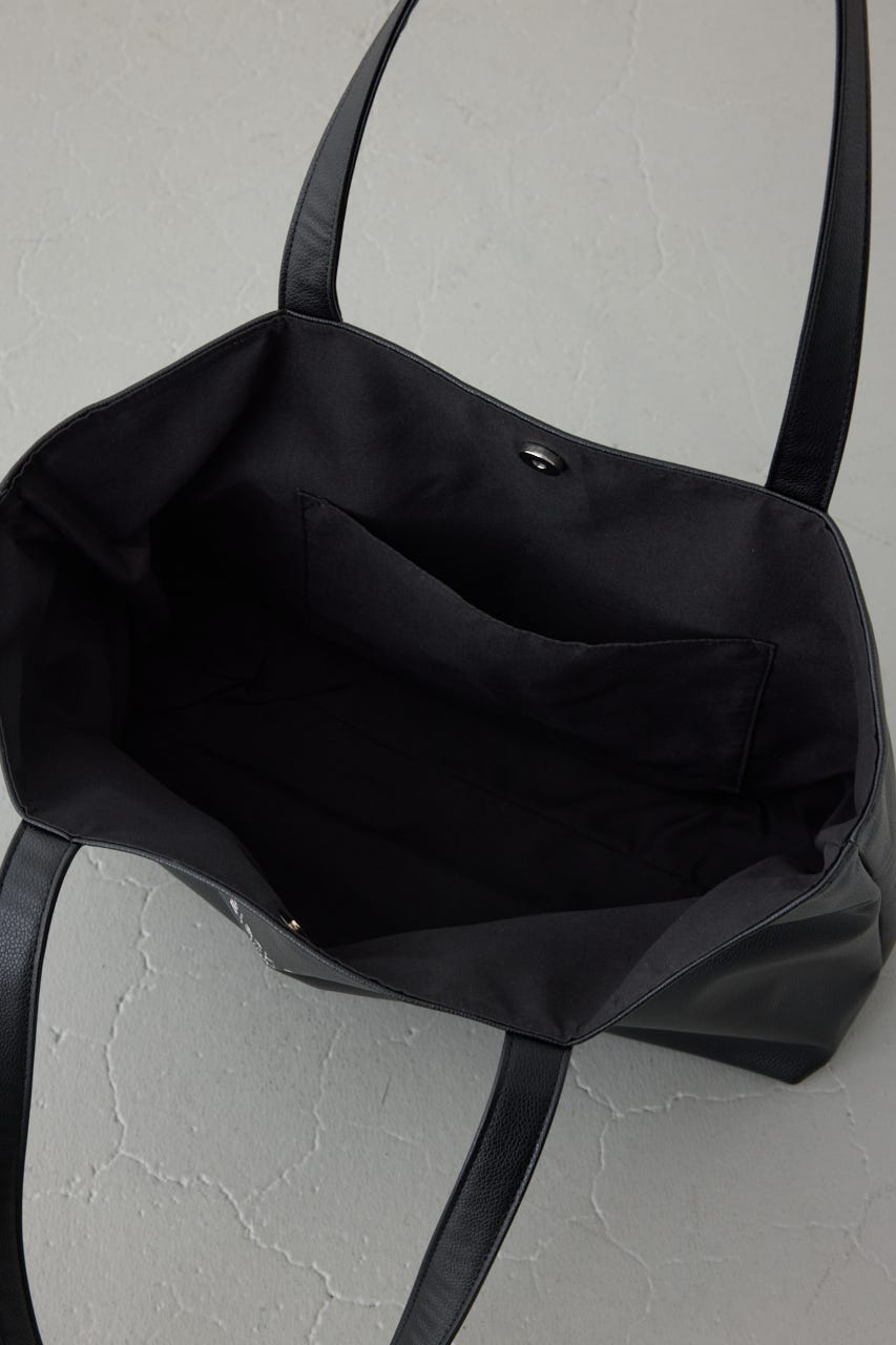 合皮ビッグトートバッグ BLK FREE