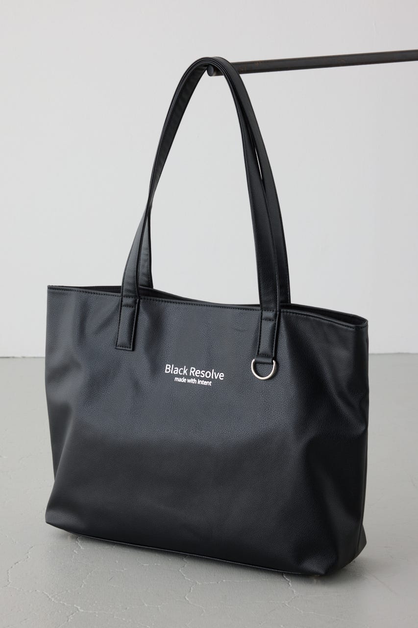 合皮ビッグトートバッグ BLK FREE