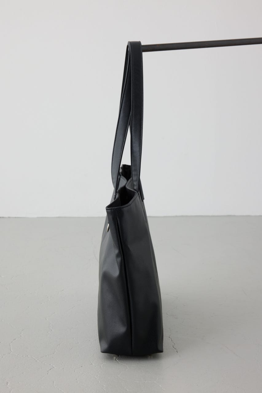 合皮ビッグトートバッグ BLK FREE