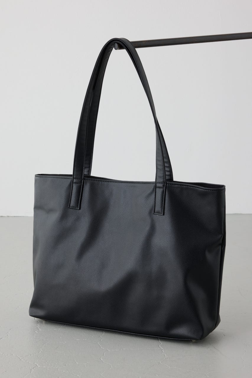 合皮ビッグトートバッグ BLK FREE