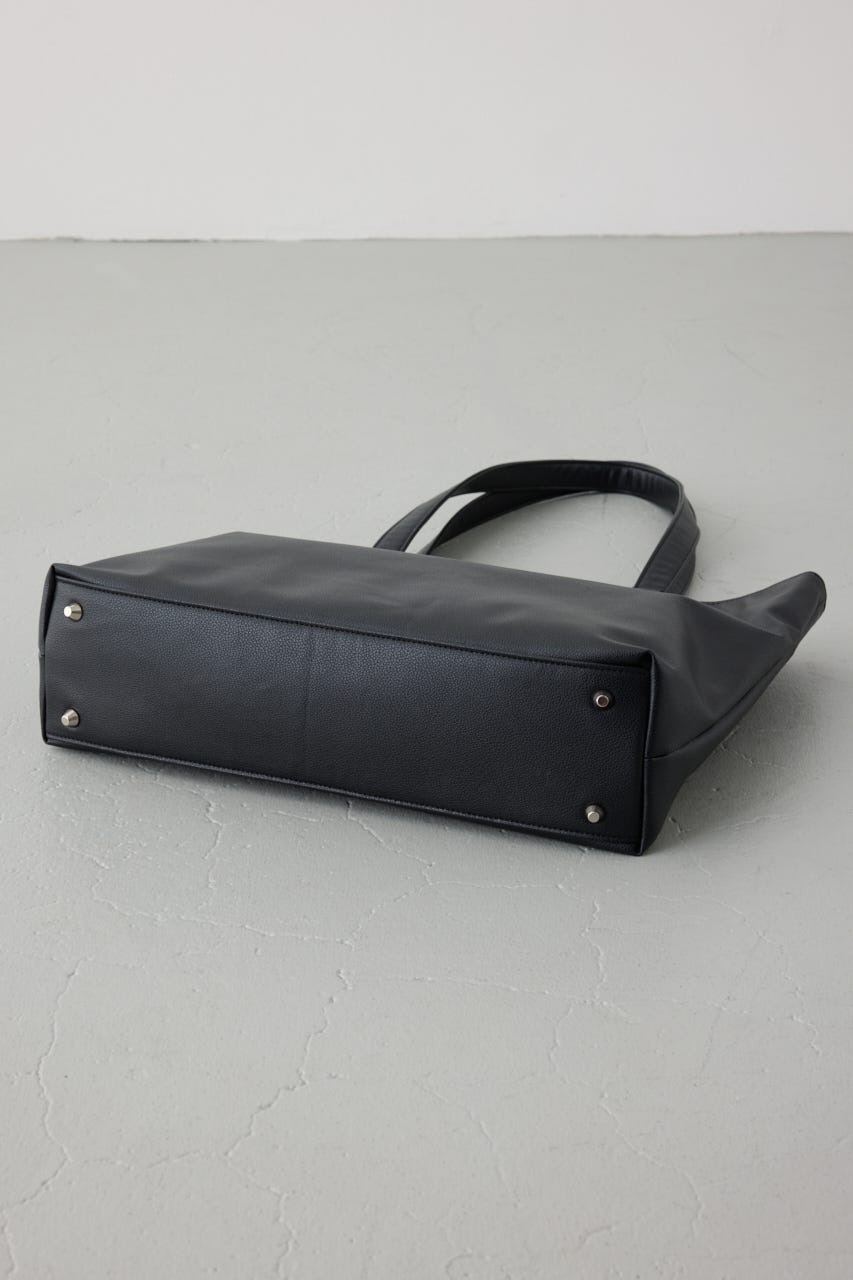 合皮ビッグトートバッグ BLK FREE